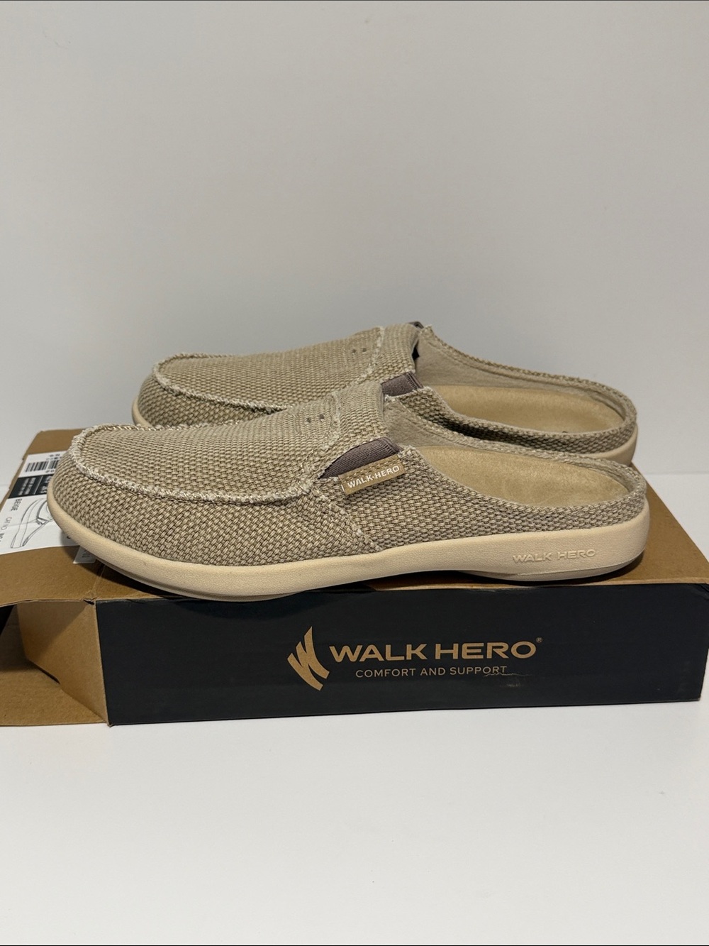 Men’s Beige Slip-On Mule Loafers